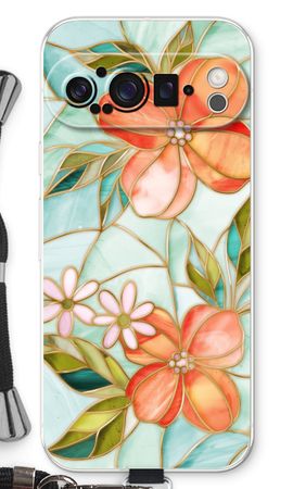 Orange stained glass flower