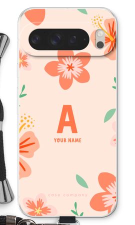 Tropical Pink Flowers Monogram
