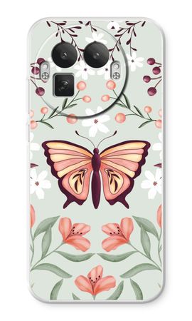 Fjäril i en blommig värld