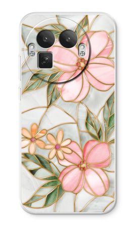 Orange stained glass flower