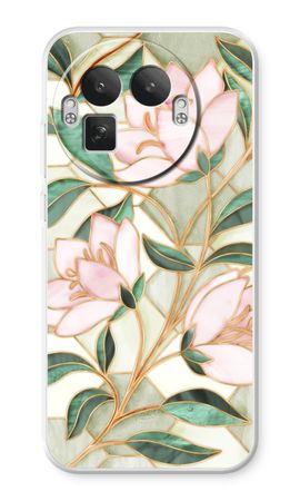 Orange stained glass flower