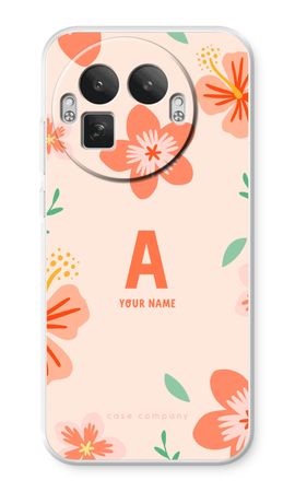 Tropical Pink Flowers Monogram