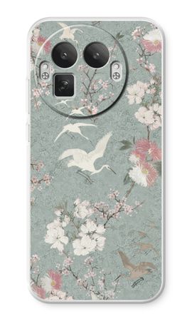 Japanese crane birds blossom