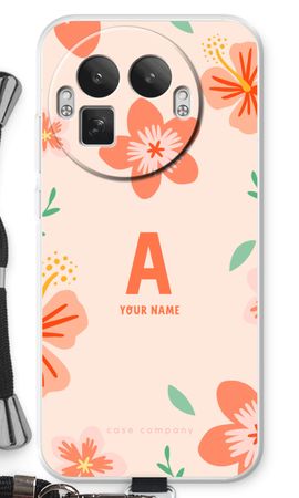 Tropical Pink Flowers Monogram