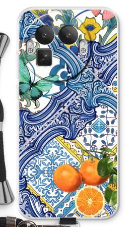 Carreaux bleus et oranges