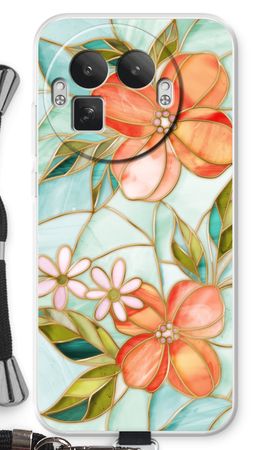 Orange stained glass flower