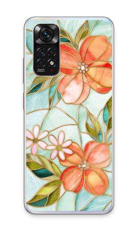 Orange stained glass flower