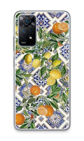 Blue tiles, lemons and oranges