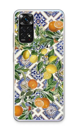 Blue tiles, lemons and oranges
