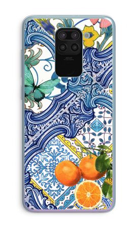 Blue tiles and oranges