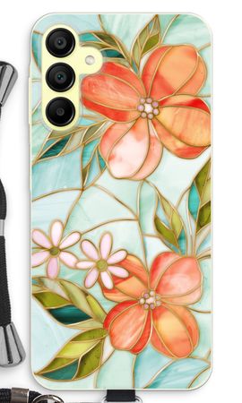 Orange stained glass flower