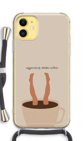 Aggressively drinks coffee