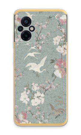 Japanese crane birds blossom