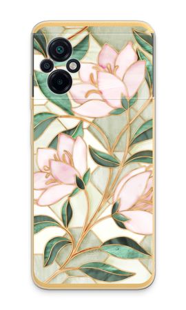 Orange stained glass flower