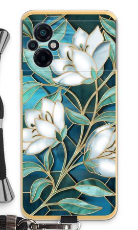 Blue stained glass flowers