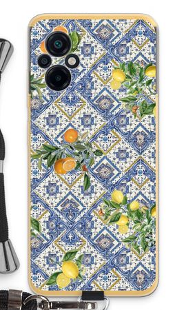 Blue tiles, lemons and oranges - small