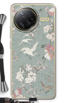 Japanese crane birds blossom