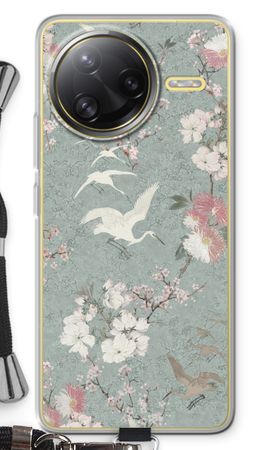 Japanese crane birds blossom