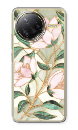 Orange stained glass flower