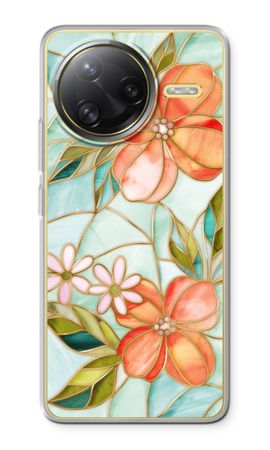 Orange stained glass flower