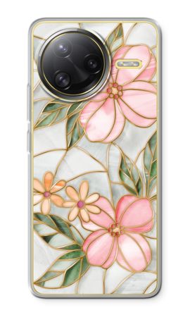 Orange stained glass flower