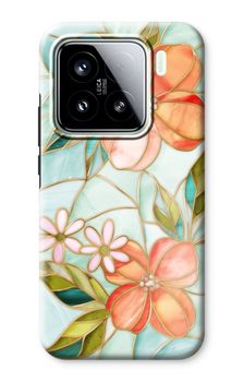 Orange stained glass flower