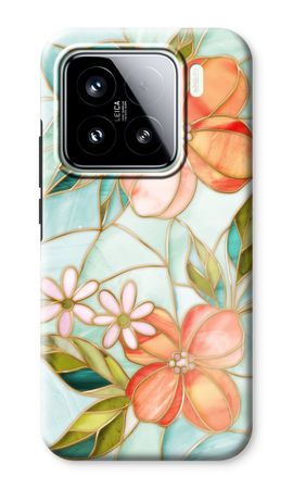 Orange stained glass flower