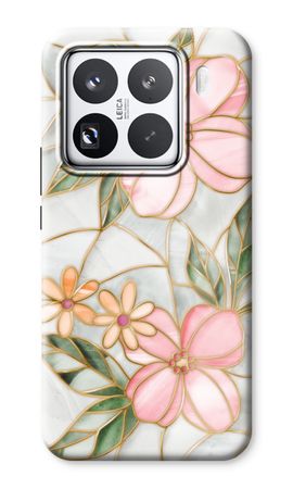 Orange stained glass flower