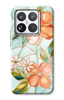 Orange stained glass flower