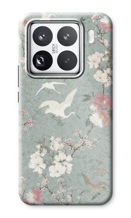 Japanese crane birds blossom