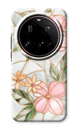 Orange stained glass flower