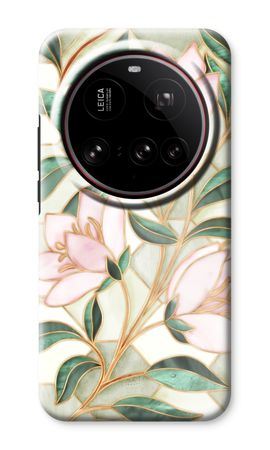 Orange stained glass flower