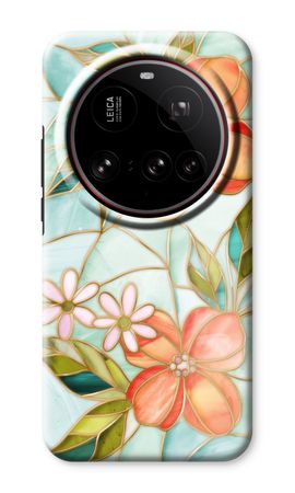 Orange stained glass flower