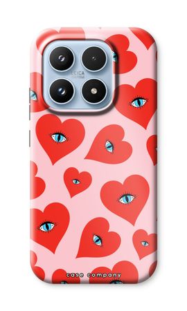 Red heart eyes