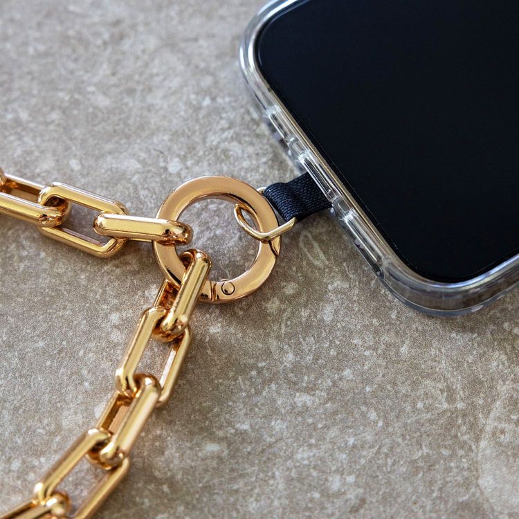 Gold-Colored Metal Phone Wristlet